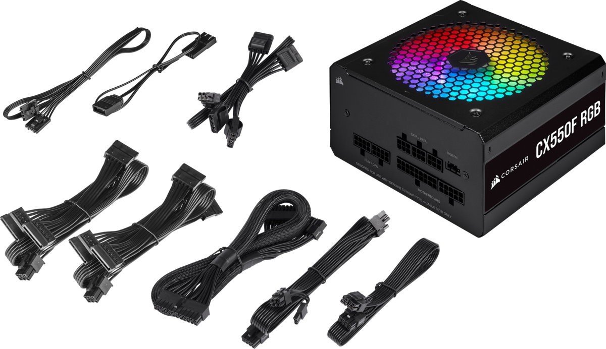 Блок живлення CORSAIR CX550F RGB 80 PLUS Bronze Black, фото №11