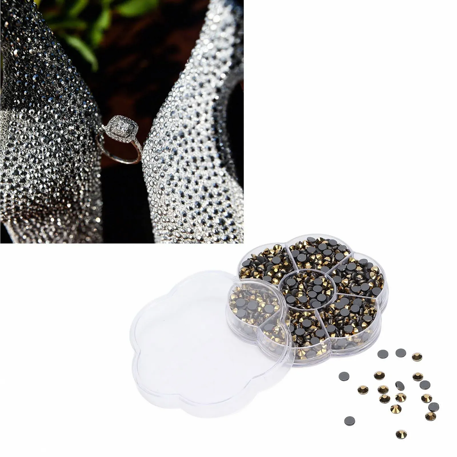 Стрази Скляні стрази для DIY дизайну нігтів, 1000 шт., аксесуари одягу JM201 Золотий, фото №3
