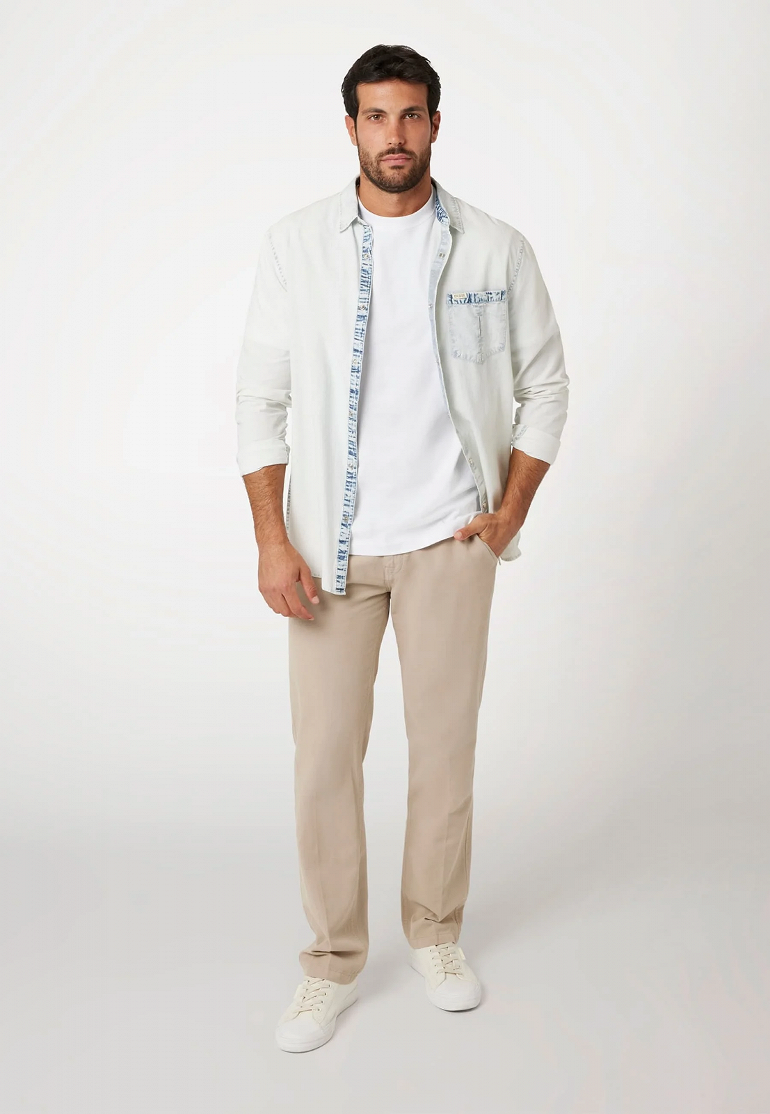 Мужская джинсовая рубашка GUESS JEANS / Светло-голубая / Размер L, фото №3 Мужская джинсовая рубашка GUESS JEANS / Светло-голубая / Размер L, фото №3