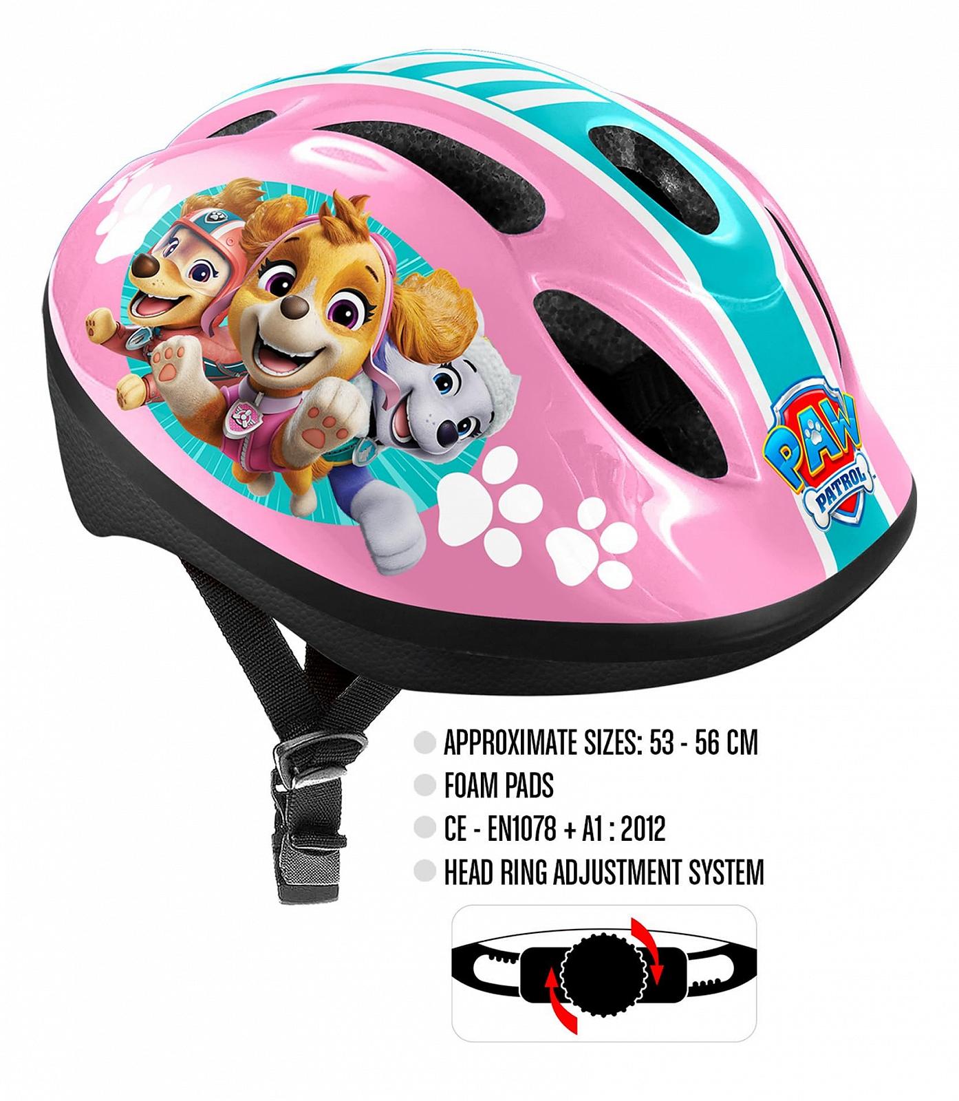Шлем STAMP Paw Patrol Pink 50-56 см + Защита локтей и коленей, фото №3