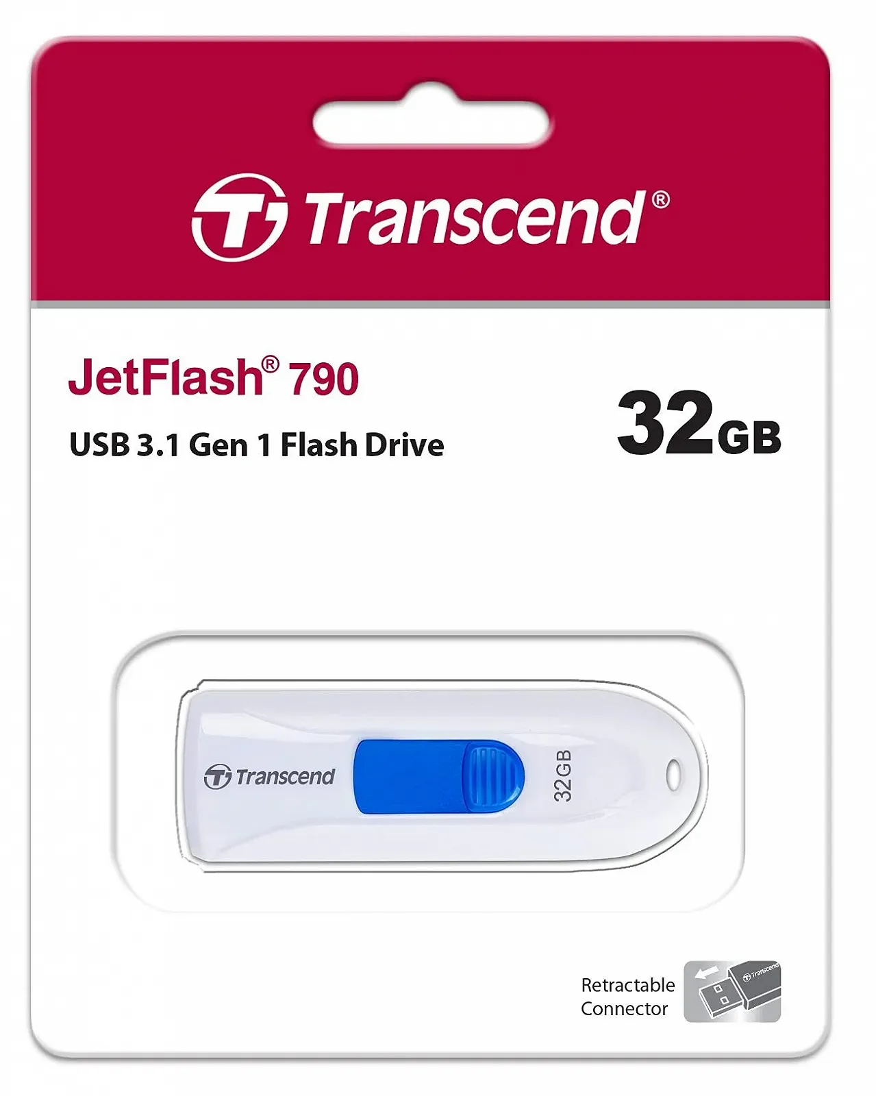 USB Flash-накопичувач Transcend JetFlash 790 TS32GJF790W 32GB USB 3.0 White, фото №5 USB Flash-накопичувач Transcend JetFlash 790 TS32GJF790W 32GB USB 3.0 White, фото №5