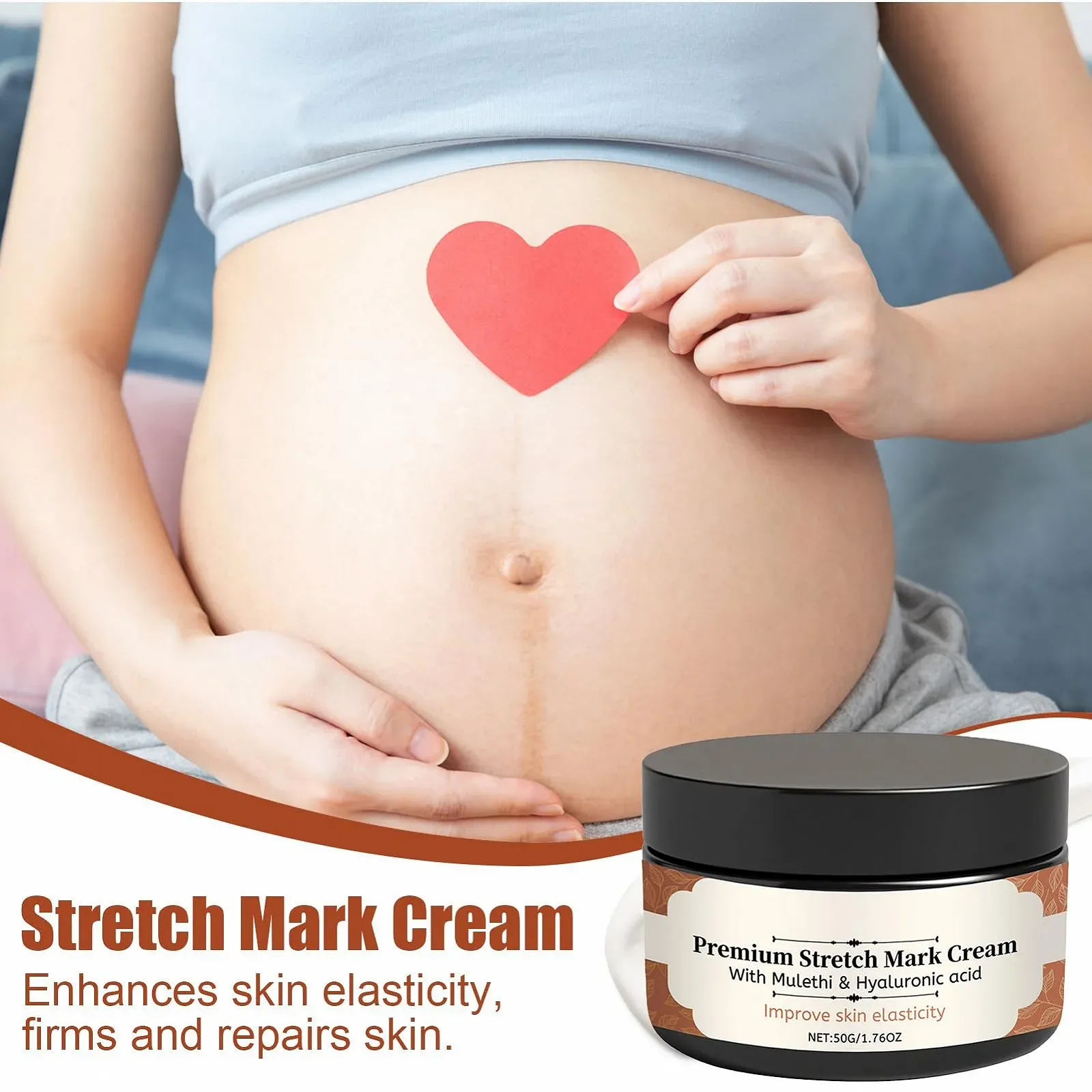 Крем от растяжек для беременных 50 г Крем для живота Обезжиривающий лосьон для беременных Предотвращает растяжки и улучшает эластичность, фото №2