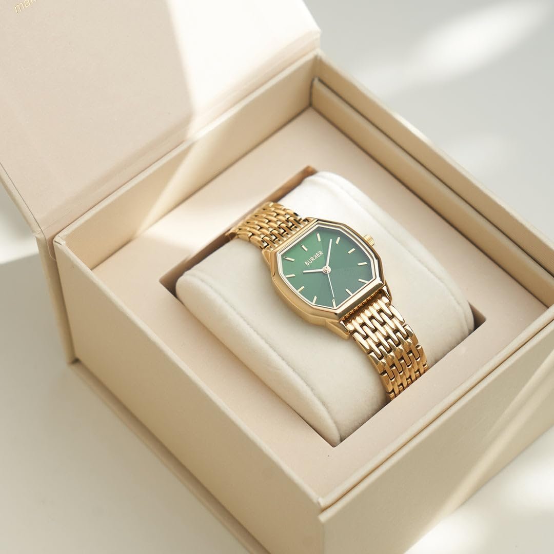 Женские Часы BURKER Julia Шестигранный Корпус Браслет со Звеньями Нержавеющая Сталь Аналоговый Кварц 3 ATM Водонепроницаемые - 32 мм - Золотой Зеленый, фото №3 Женские Часы BURKER Julia Шестигранный Корпус Браслет со Звеньями Нержавеющая Сталь Аналоговый Кварц 3 ATM Водонепроницаемые - 32 мм - Золотой Зеленый, фото №3