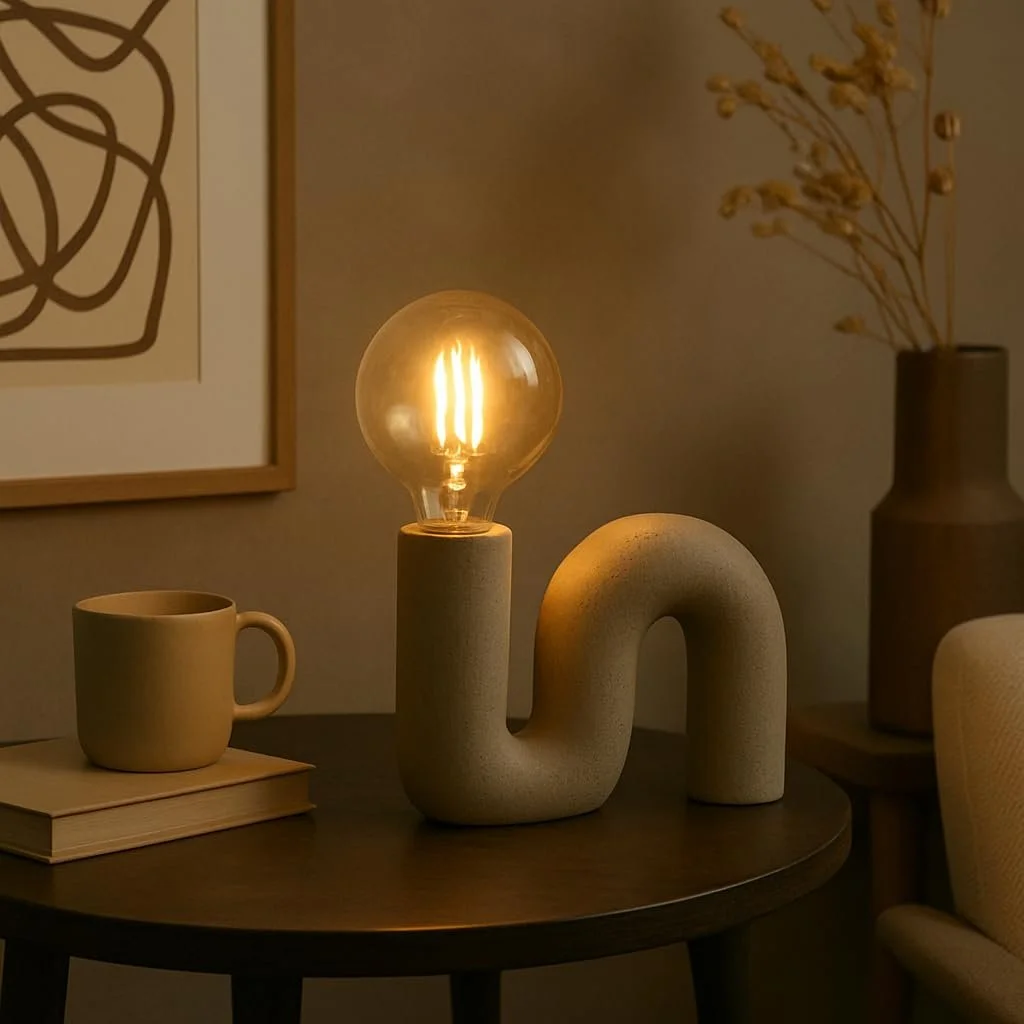 Настільна лампа Luxus Berlin H 15 x Діаметр 6 E27 Кераміка Коричневий, фото №3