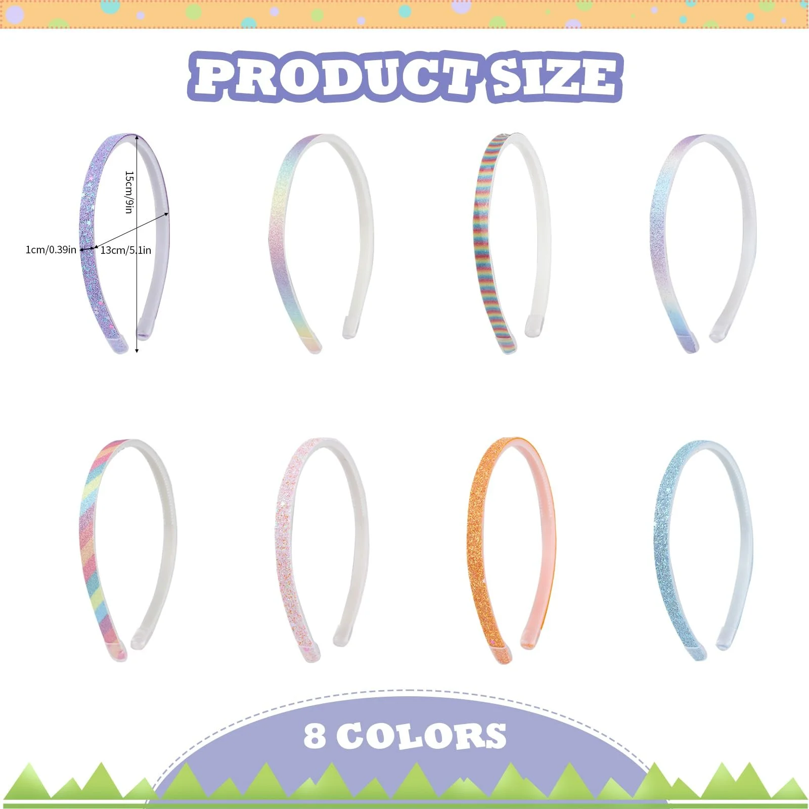 Набор блестящих обручей 8 шт., фото №2