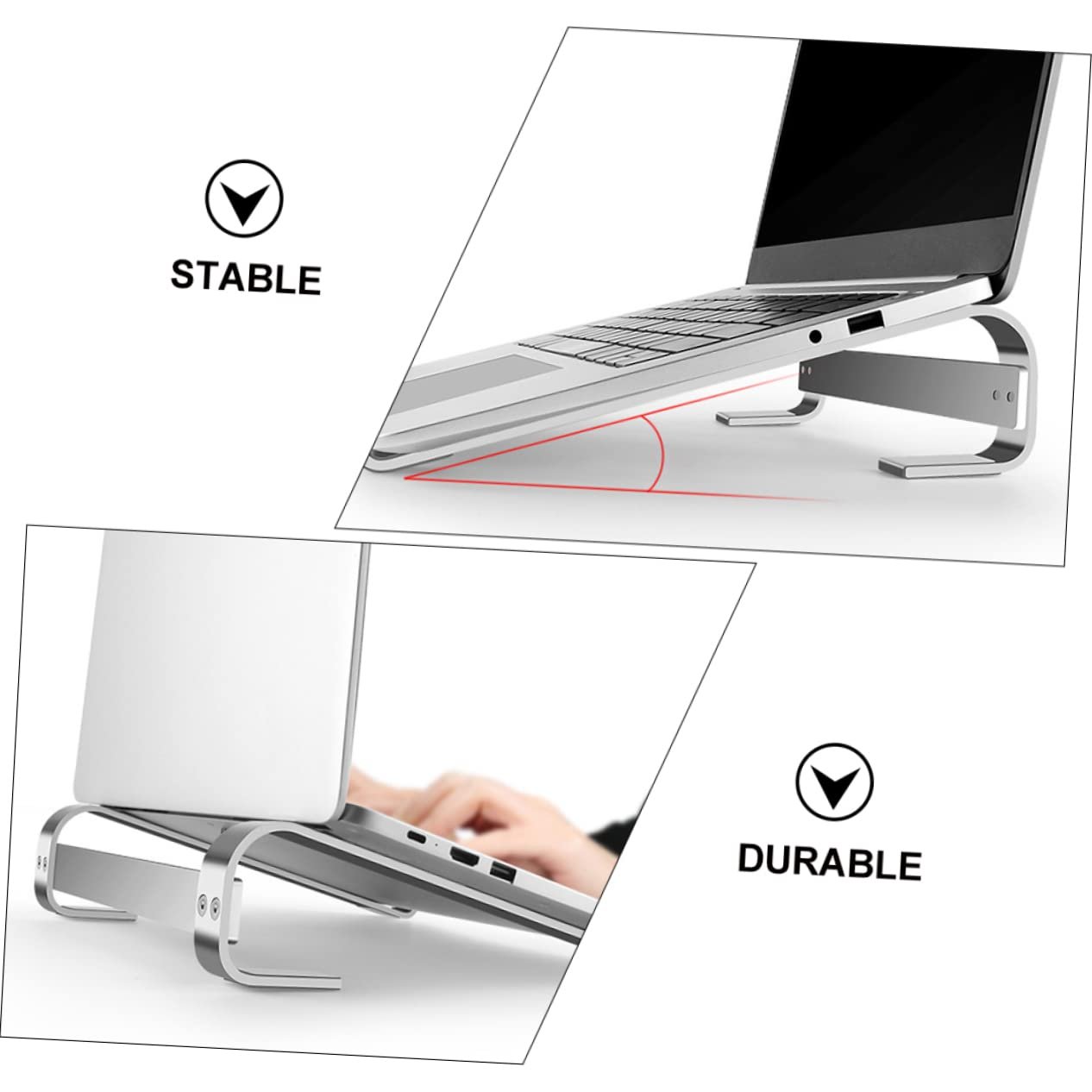 Підставка для ноутбука алюмінієва з нековзною поверхнею для кращого комфорту сидіння Оптимізована вентиляція, фото №4 Підставка для ноутбука алюмінієва з нековзною поверхнею для кращого комфорту сидіння Оптимізована вентиляція, фото №4