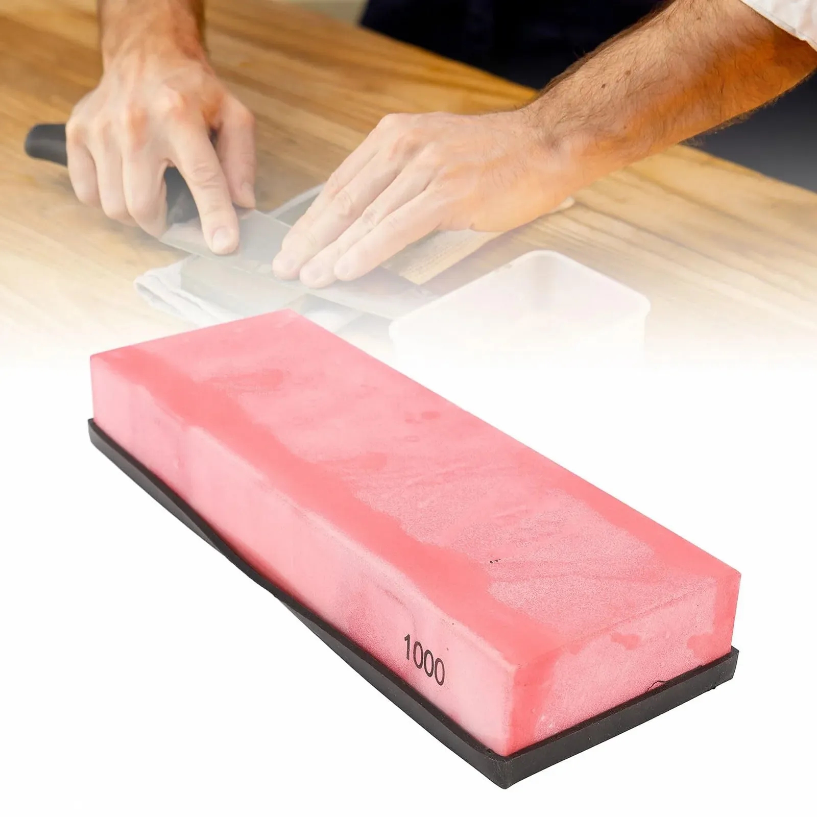 Точильный камень микропорошок оксида алюминия 7,87 x 2,76 x 1,18 дюйма зернистость 1000 с нескользящим основанием, фото №2