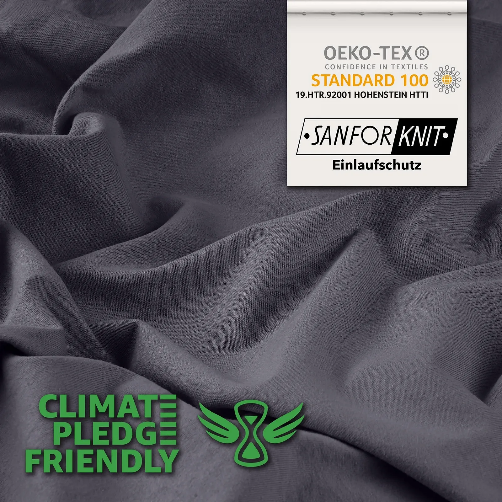 Простирадло на гумці Studio Basic 160 x 200 см Бавовна Сірий, фото №2 Простирадло на гумці Studio Basic 160 x 200 см Бавовна Сірий, фото №2