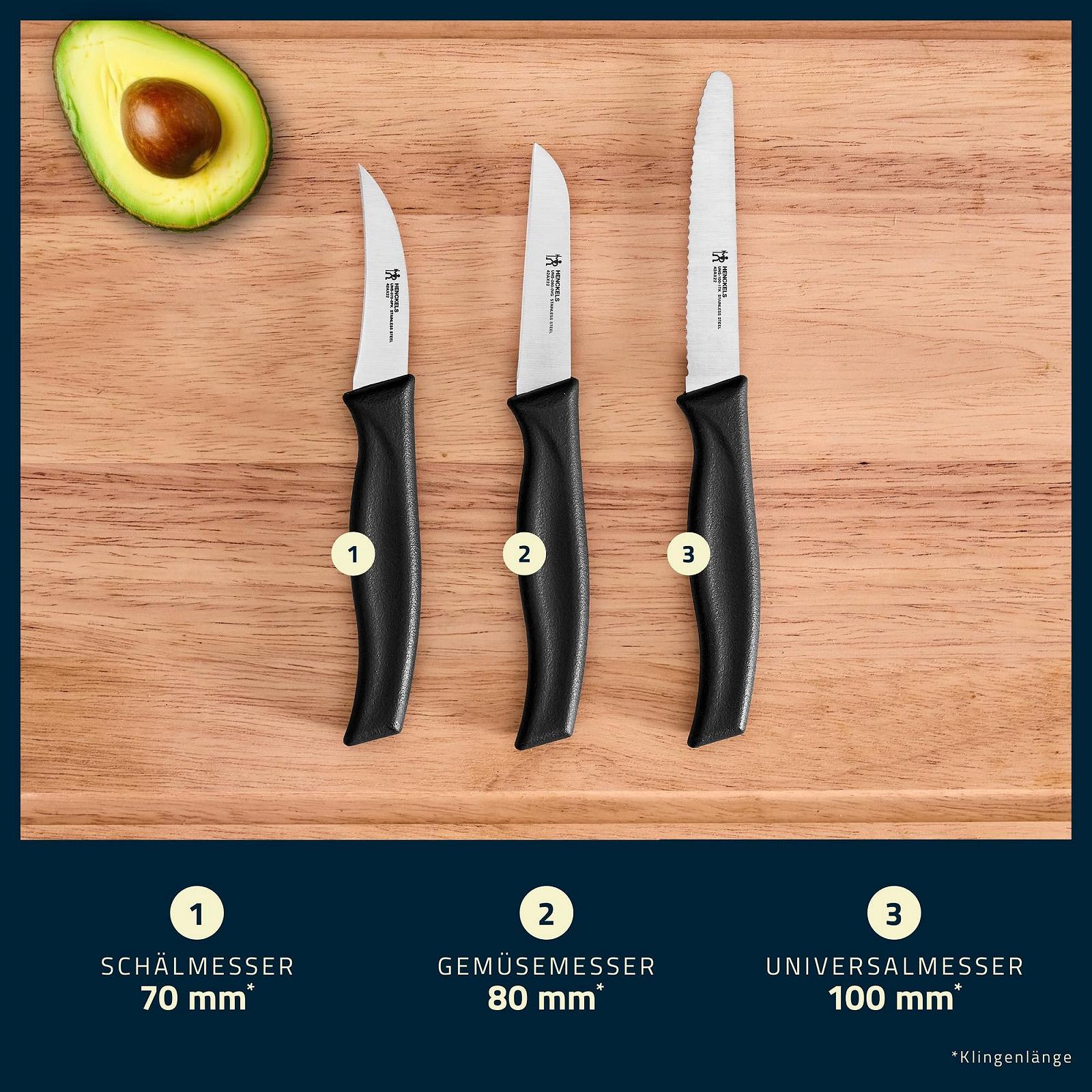 Набор ножей HENCKELS by ZWILLING Elements Универсальный, для овощей и фруктов 3 шт. Черный, фото №3