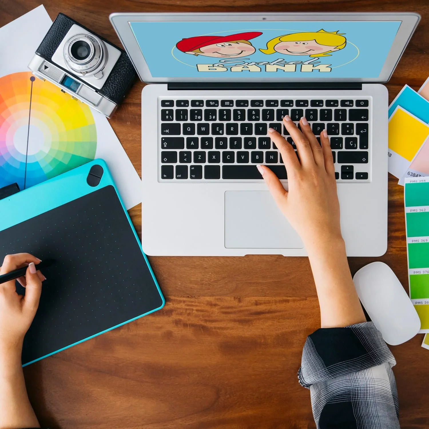 Скарбничка Grandchild Bank дерев'яна блакитна з принтом, фото №8