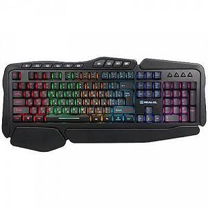 Клавіатура REAL-EL 8900 Gaming RGB Macro, чорна - Фото 1