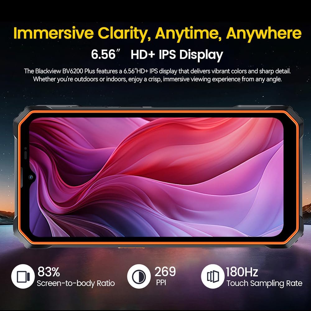 Смартфон Blackview BV 6200 Plus 24 ГБ + 256 ГБ 11000 мАг 16 Мп AI 6.56" HD+ 4G Black, фото №6