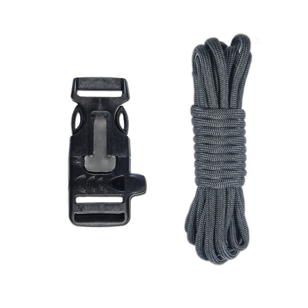 Браслет для виживання Paracord з кресалом/свистком, 20 дюймів, антрацит, фото №1