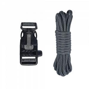 Браслет для виживання Paracord з кресалом/свистком, 20 дюймів, антрацит - Фото 1