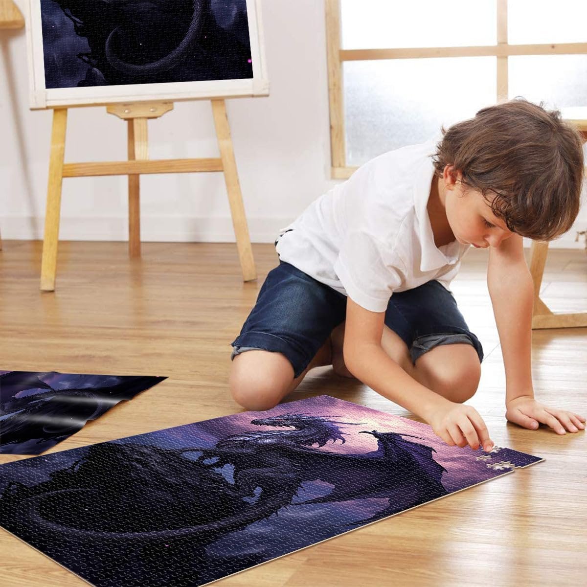 Пазл Величний чорний дракон 1000 елементів 52 x 38 см, фото №4