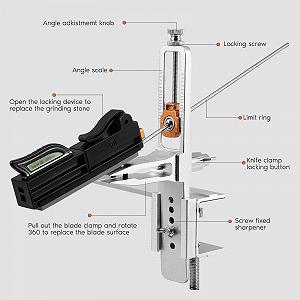 Точилка для ножів прецизійна з кутом 15-30° портативний набір 12 каменів synthetic.ua - Фото 1