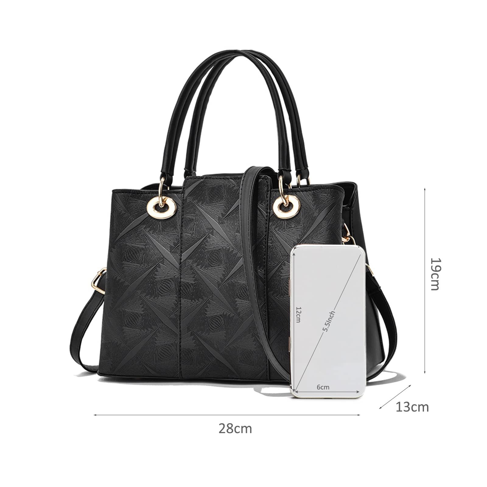 Сумка з короткими ручками NICOLE & DORIS зі штучної шкіри чорного кольору, фото №6