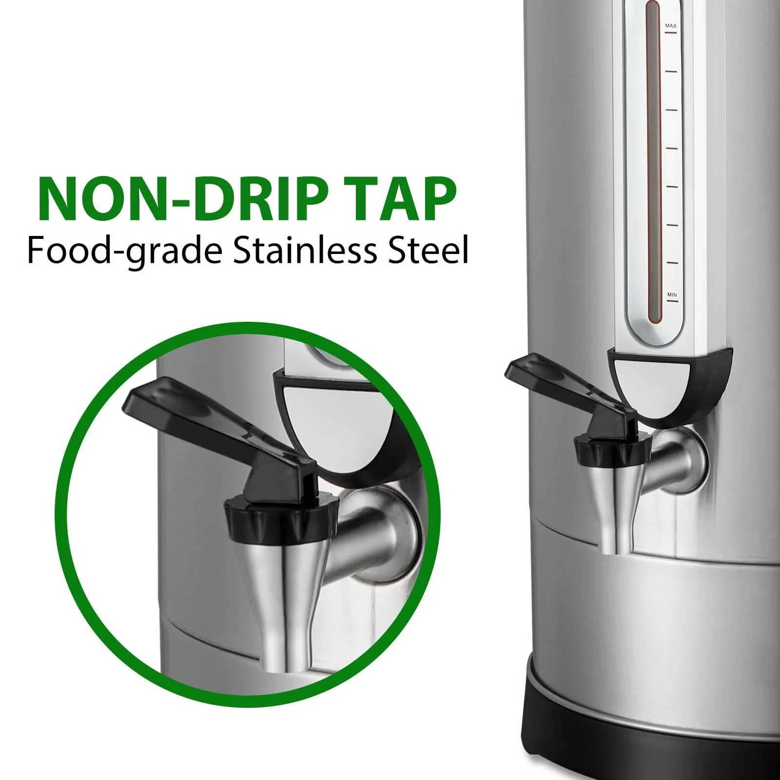 Кофеварка-перколятор промышленная 100 чашек 1600 Вт двухстенная нержавеющая сталь, фото №2