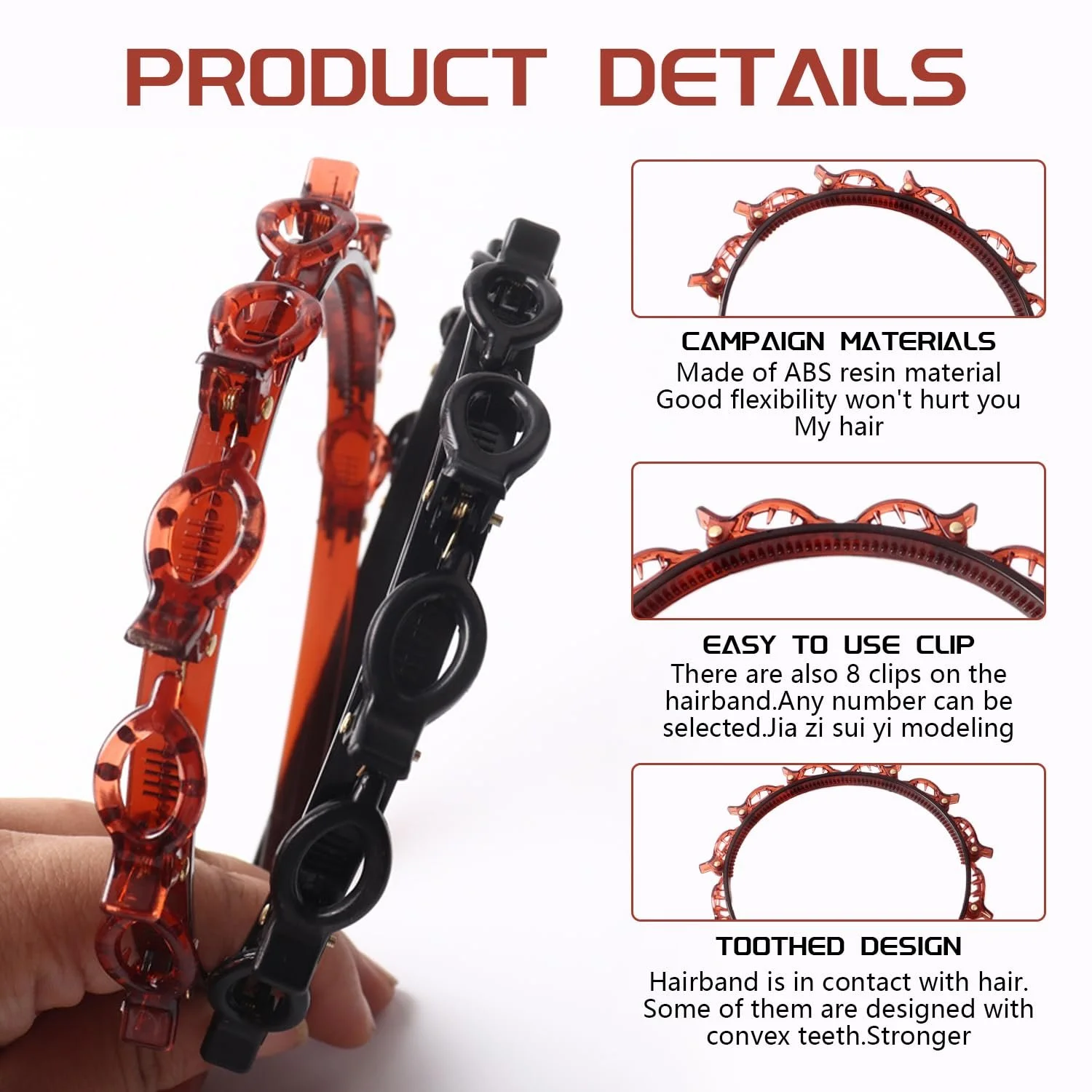 Обруч для волос с клипсами, фото №3 Обруч для волос с клипсами, фото №3