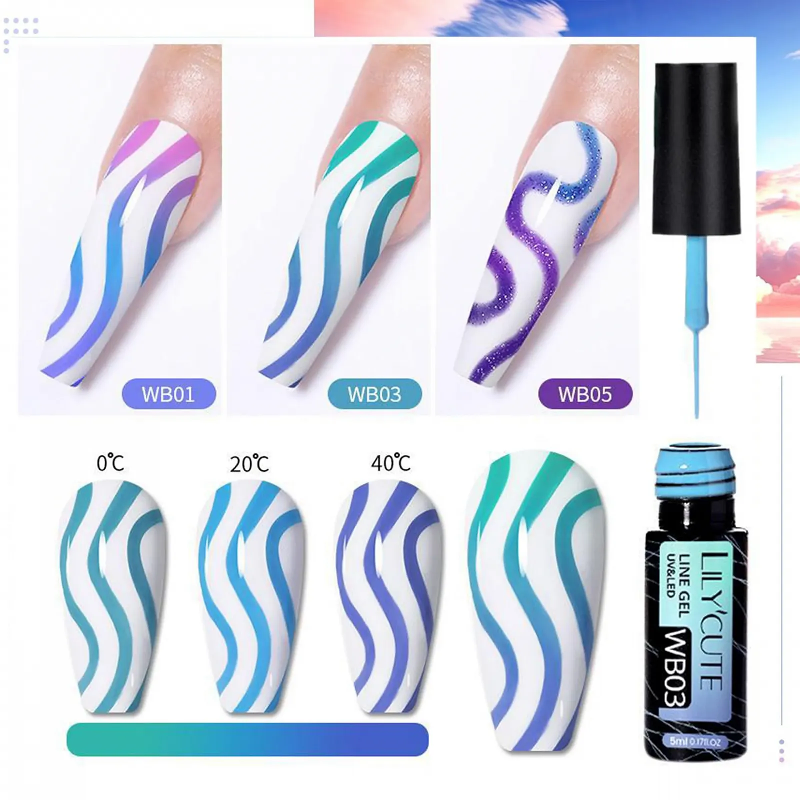 Гель-лак Меняющий Цвет Голубой, фото №7