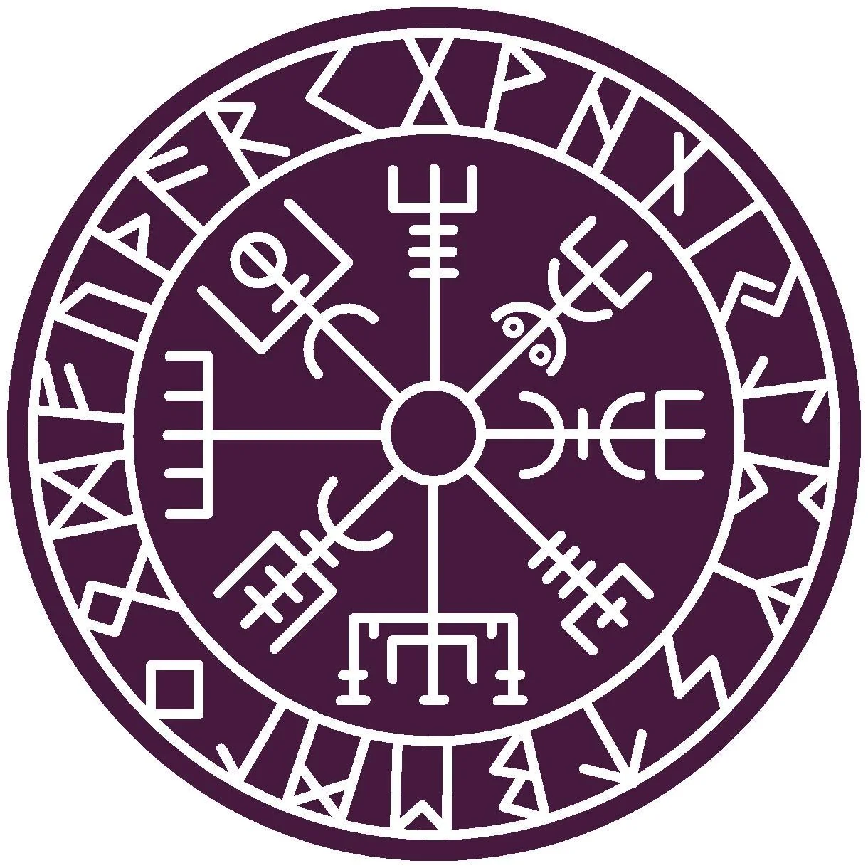 Наклейка на стену Samunshi Vegvisir 70 x 70 см Aubergine, фото №1