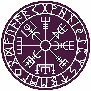 Наклейка на стіну Samunshi Vegvisir 70 x 70 см Aubergine - Фото 1