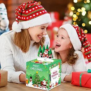 Коробка для грошей на Різдво з 50 пакетами Святкова ялинка synthetic.ua - Фото 1