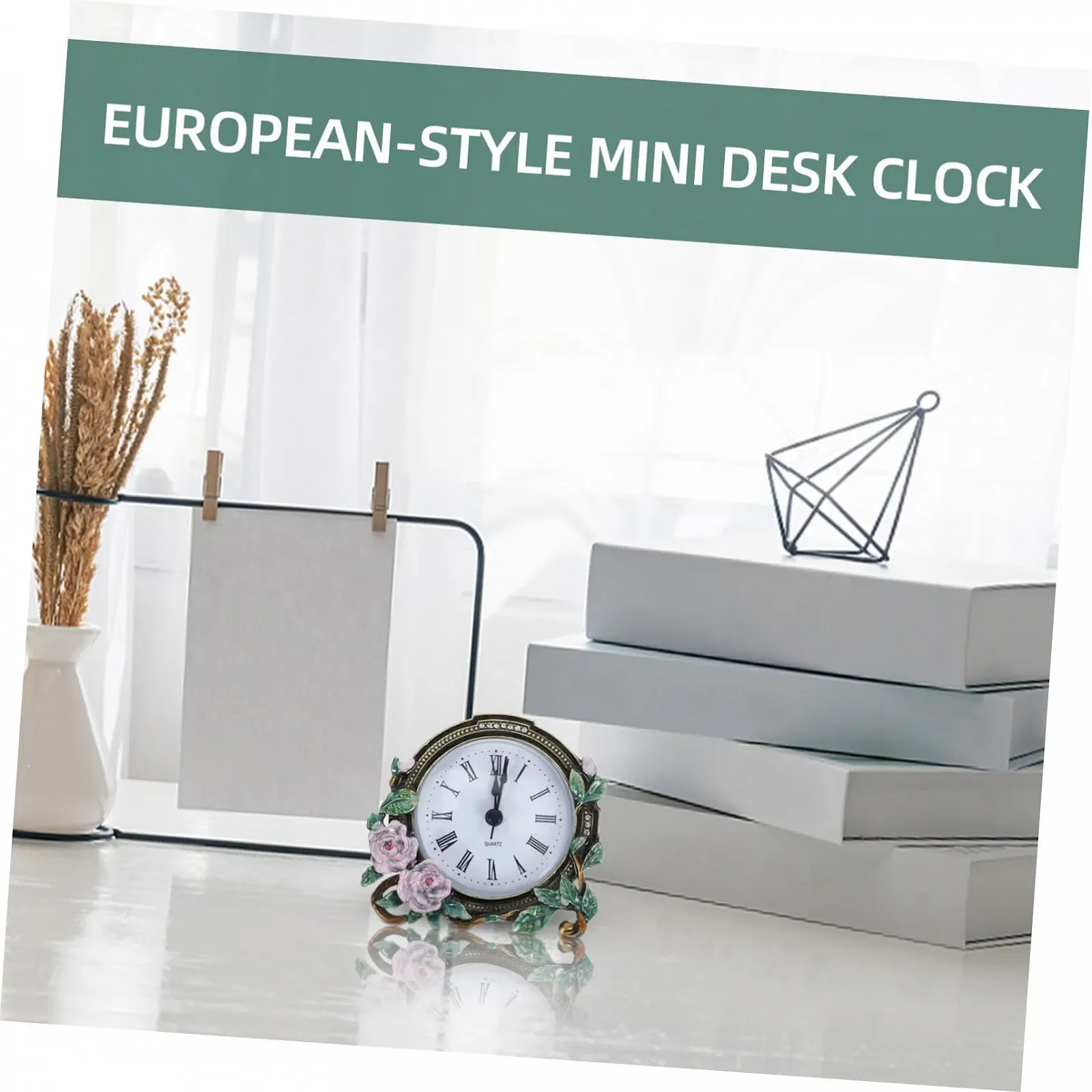 Настольные часы MUCKLILY Mini, винтажный ретро стиль, бесшумные, декоративные, маленькие для гостиной, офиса и спальни, классический дизайн, вечный аксессуар для дома, фото №4