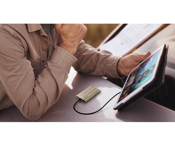 Накопичувач зовнішній SSD 2.5" USB 1.0TB Samsung T7 Shield Beige (MU-PE1T0K/EU), фото №10