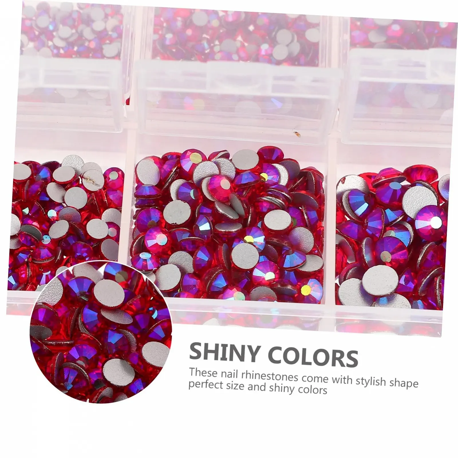 Стразы для ногтей FRCOLOR Плоские стразы для маникюра Блестящие аксессуары для ногтей Декоративные подвески для ногтей для начинающих и профессионалов, 5 коробок, фото №8