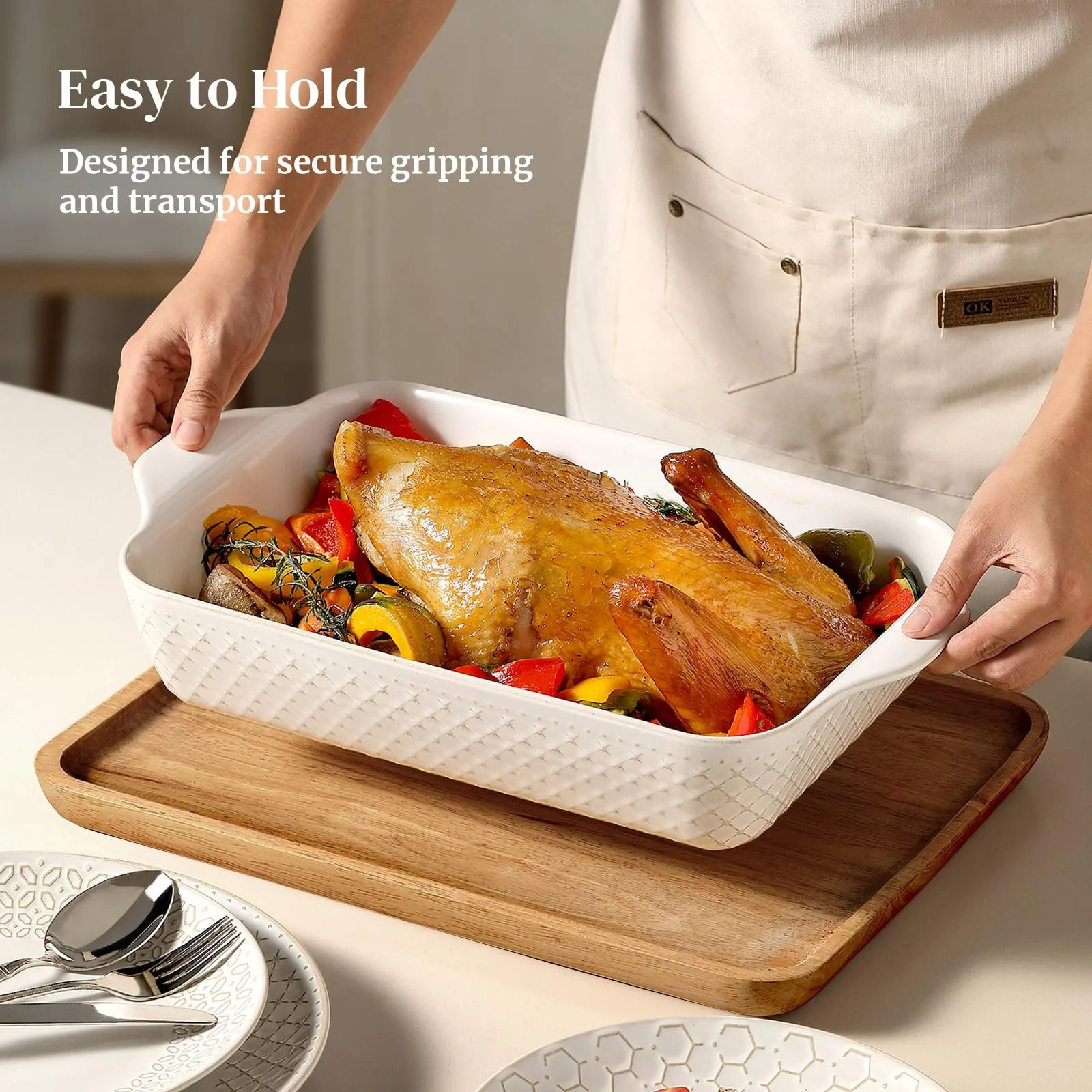 Форма для запекания DOWAN 9 x 13 см керамическая с рельефным дизайном, фото №4 Форма для запекания DOWAN 9 x 13 см керамическая с рельефным дизайном, фото №4