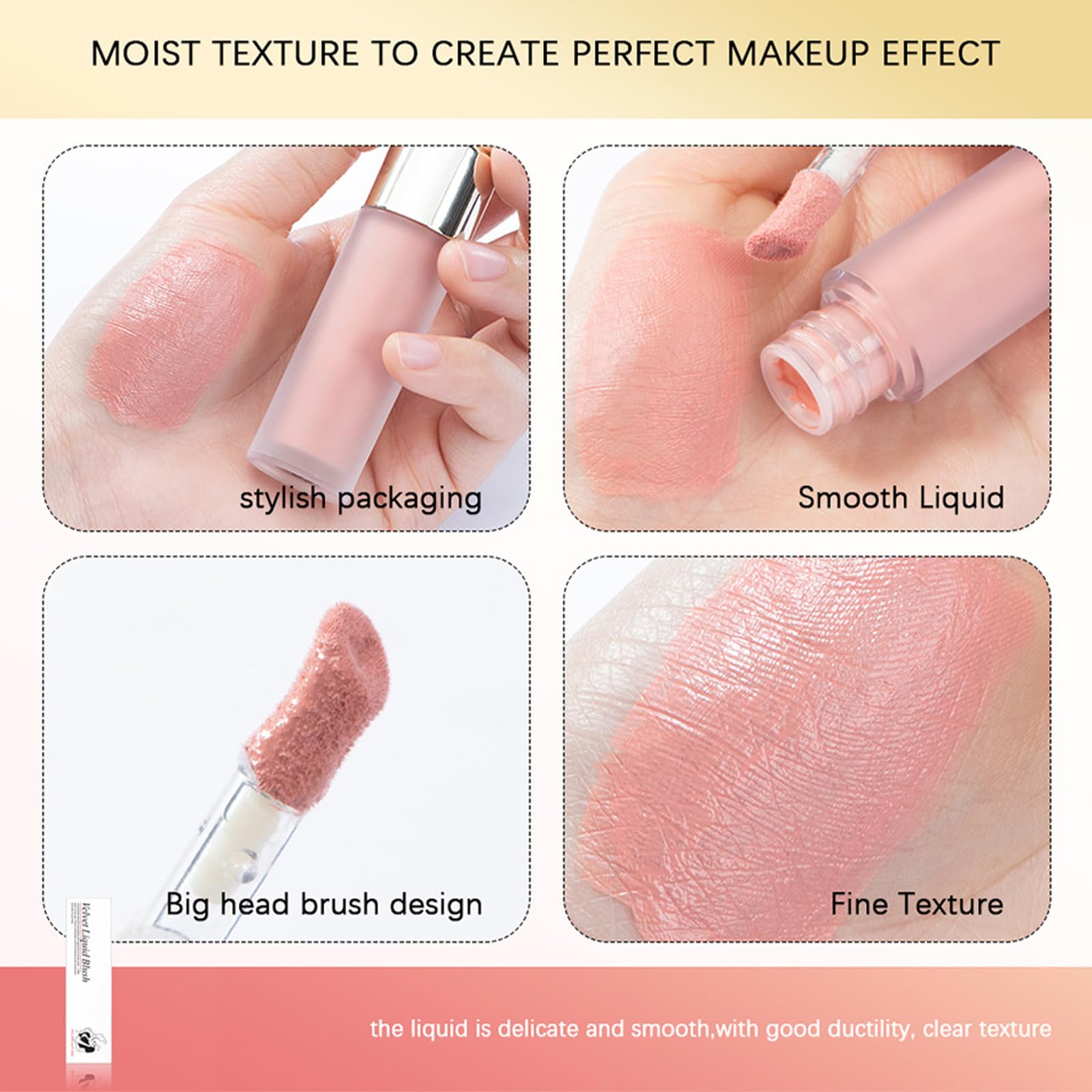 Румяна EONFAVE Liquid Velvety Waterproof Blush Stick, фото №6