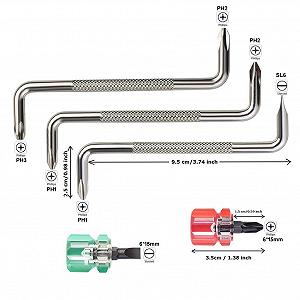 Викрутка Coolais Offset Magnetic Right Angle Phillips Slotted Z Shape Mini 90 Degree 5 in 1 ZSDS-01 synthetic.ua - Фото 1