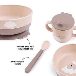 Набор посуды для первого прикорма Done by Deer Foodie First Meal Happy Clouds Розовый synthetic.ua - Фото 1