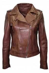 Байкерская куртка Brando Ladies Bikers 442 Повседневная Коричневая Мягкая Кожа Наппа - Фото 1
