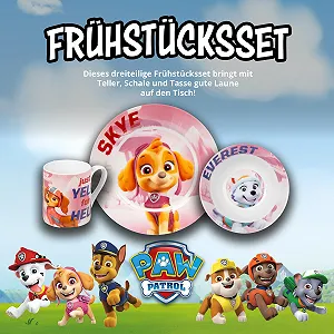 Набор детской посуды United Labels Paw Patrol Skye, Everest и Liberty Фарфоровый synthetic.ua - Фото 1