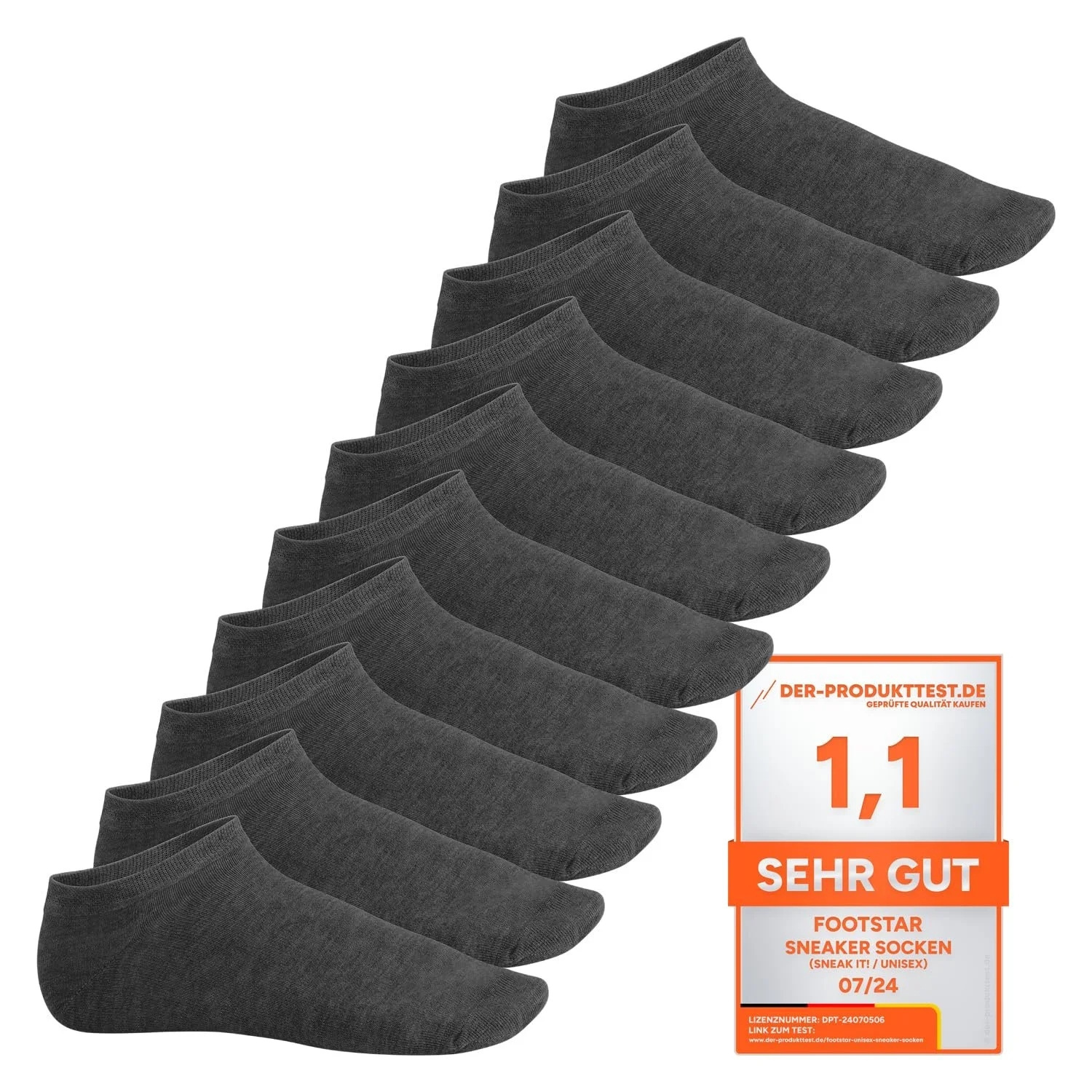 Носки спортивные Footstar Original Sneak It! Унисекс Размеры 35-50, Разные Модные Цвета, 10 пар, фото №2