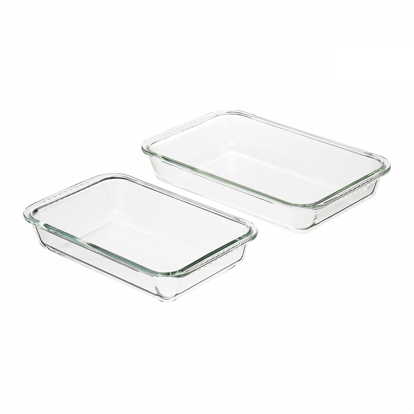 Набір форм для запікання Amazon Basics скляні прямокутні 3 л та 1.5 л 2 шт. Прозорі, фото №2 Набір форм для запікання Amazon Basics скляні прямокутні 3 л та 1.5 л 2 шт. Прозорі, фото №2