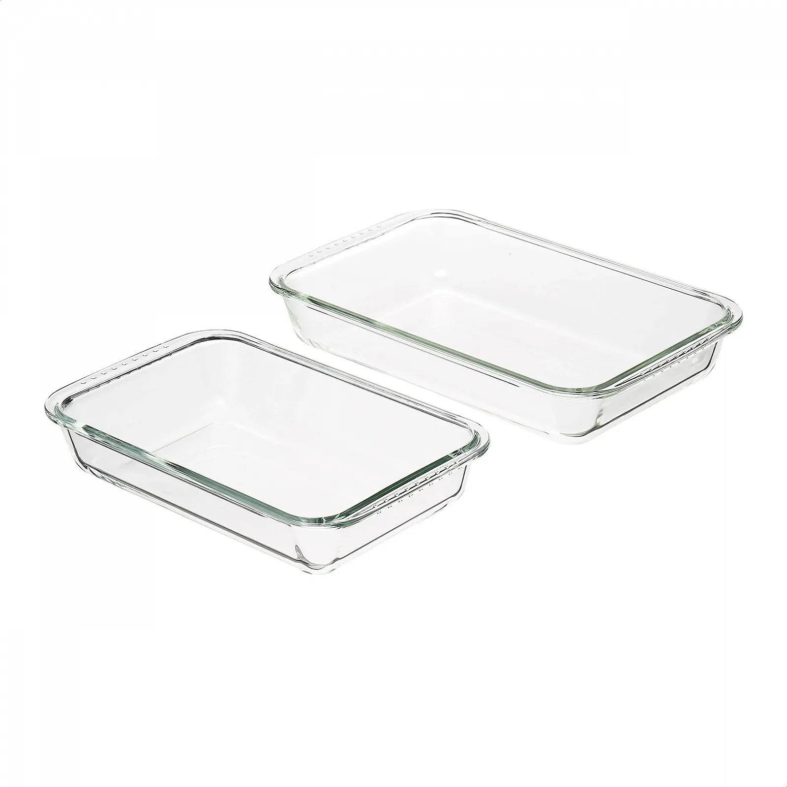 Набор форм для запекания Amazon Basics стеклянные прямоугольные 3 л и 1.5 л 2 шт. Прозрачные, фото №2