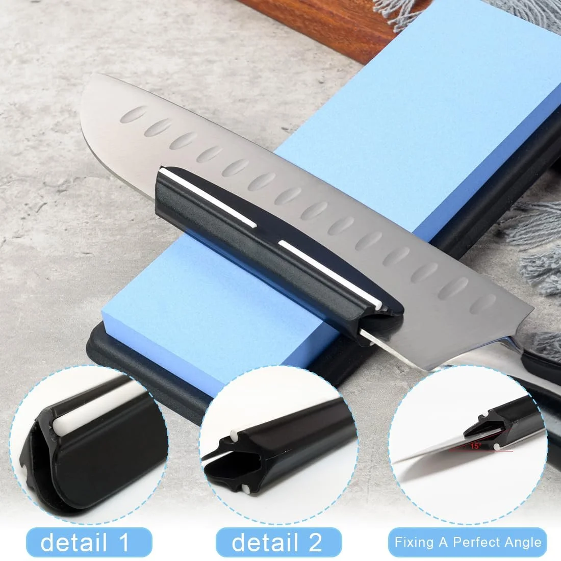 Набір тримачів кута заточування ножів 2 шт. ABS-пластик 100 мм Чорний, фото №3