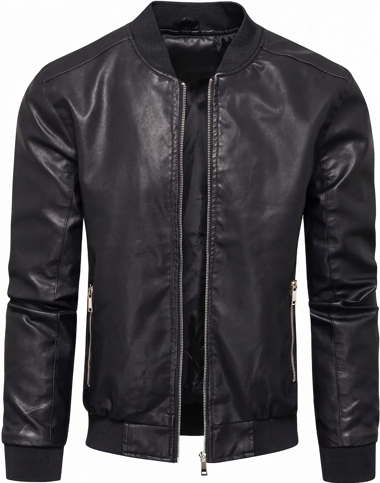 Чоловіча куртка з еко-шкіри Recea - Чорна - XL, фото №1