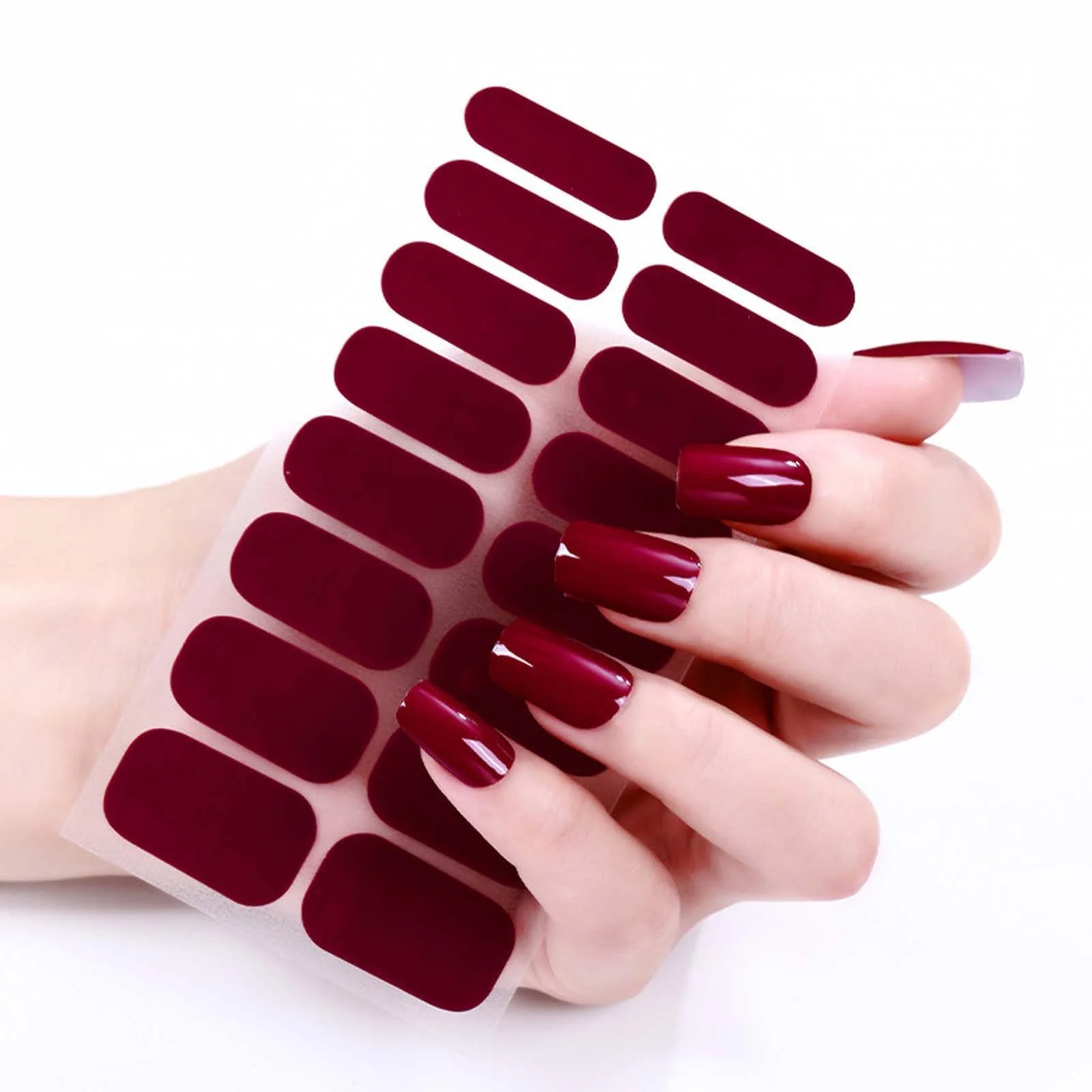 Наклейки для ногтей Nail Polish Strips 36 шт. Бордовый Самоклеящиеся гелевые полоски, фото №2 Наклейки для ногтей Nail Polish Strips 36 шт. Бордовый Самоклеящиеся гелевые полоски, фото №2