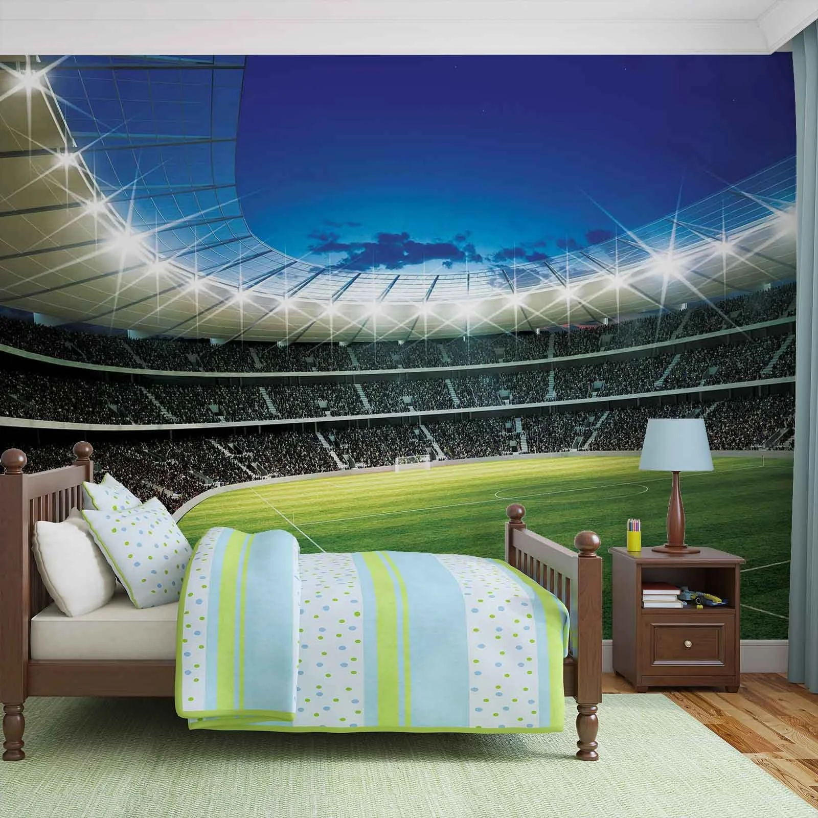 Фотообои флизелиновые Sport Football Stadium Child 312 x 219 см с клеем 3D эффект, фото №3