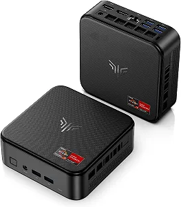 Міні ПК NiPoGi AM06PRO / AMD Ryzen 5 5500U / RAM 16GB / SSD 512GB / 1 x HDMI / 2 x LAN / Wi-Fi 6 / Bluetooth 5.2 / Windows 11 / Чорний - Фото 1