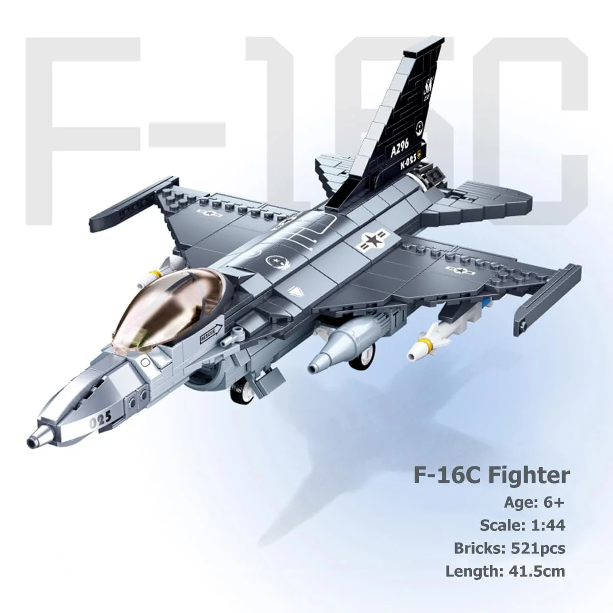 Конструктор Самолёт HIGH GODO F-16C Истребитель, Eurofighter Модель Масштаб 1:44 521 Деталь WW2 Немецкий Военный Самолёт, Подарок на День рождения от 6 лет Мальчикам или Взрослым, фото №2 Конструктор Самолёт HIGH GODO F-16C Истребитель, Eurofighter Модель Масштаб 1:44 521 Деталь WW2 Немецкий Военный Самолёт, Подарок на День рождения от 6 лет Мальчикам или Взрослым, фото №2