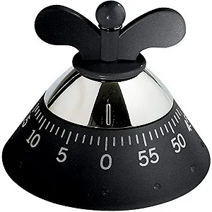 Кухонный таймер A Di Alessi механический из термопластичной смолы Черный - Фото 1