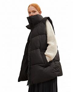 Жилетка belted puffer vest 1033562-14482 Tom Tailor Чорний L synthetic.ua - Фото 1