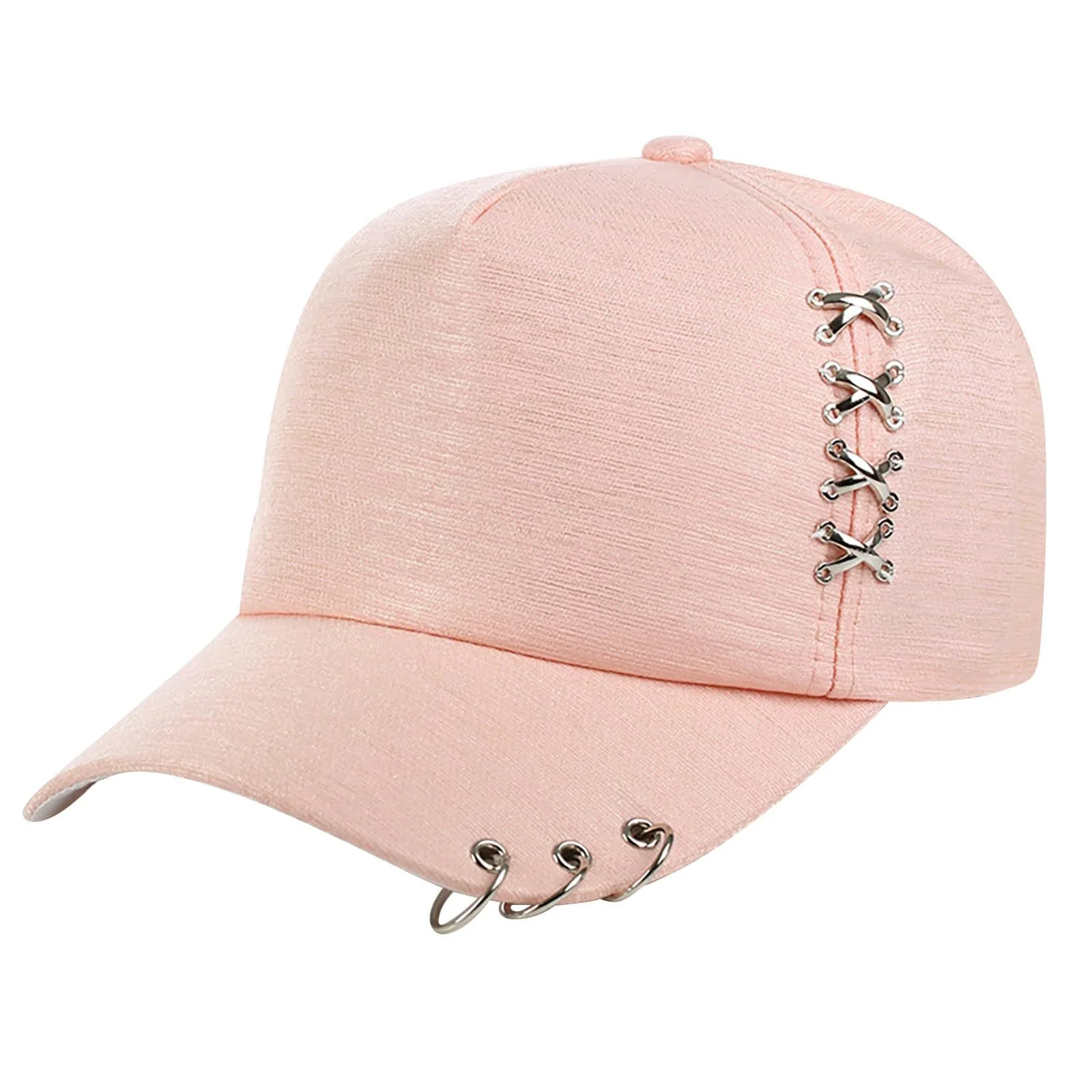 Теннисная бейсболка Unisex однотонная с металлическими кольцами модный повседневный стиль, фото №1