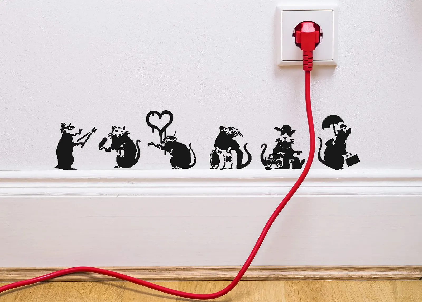 Наклейка на стіну Banksy Rat Collection 7.5–10.5 см, фото №3