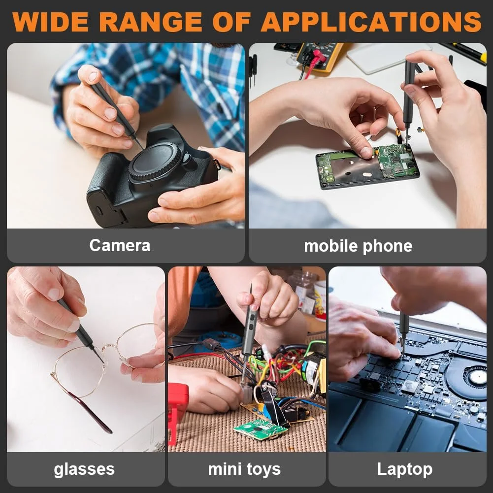 Набір викруток акумуляторних Ainiv Mini 72 в 1 Прецизійні 5 швидкостей Магнітні, фото №9